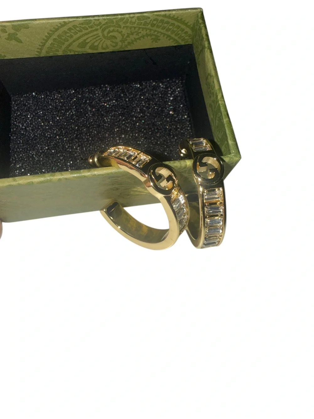 Gold Crystal Hoop Earrings Rhinestone Huggie Statement Jewelry